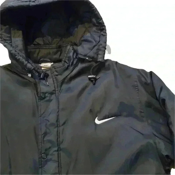 VTG 90s NIKE Puffer Jacket Trench Coat Stadium Parka 2XL - Picture 6 of 8